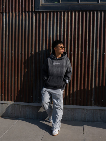 Sun Faded Script Pullover Hoodie