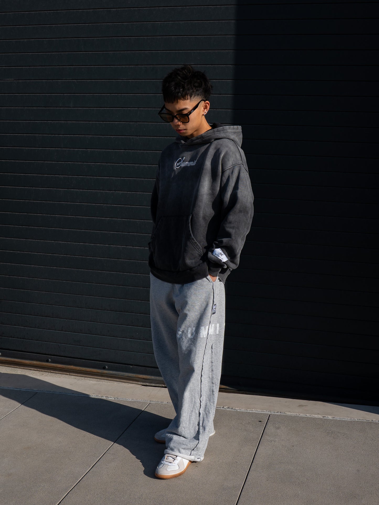 Sun Faded Script Pullover Hoodie