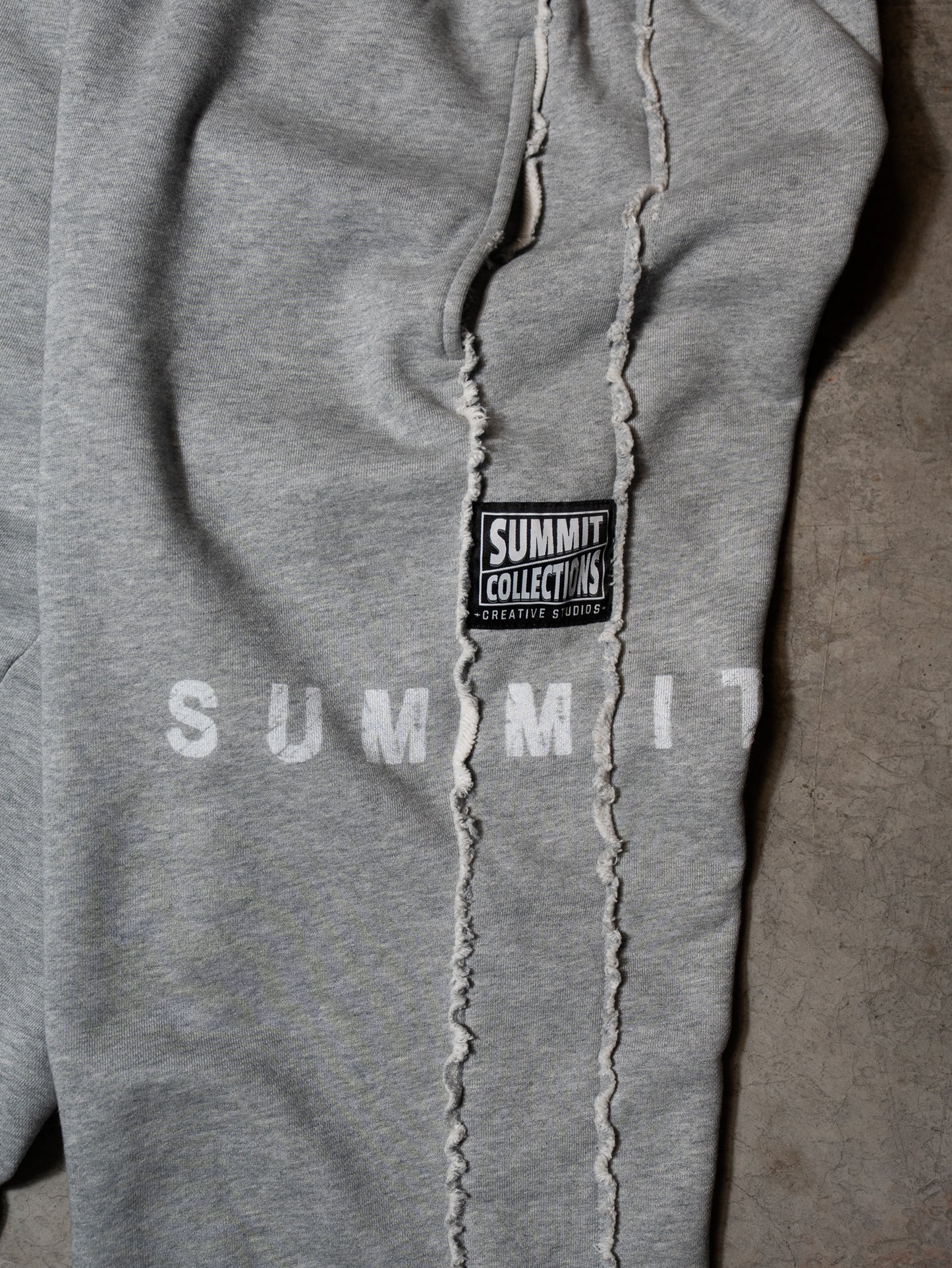 Distressed Paneled Baggy Sweatpants