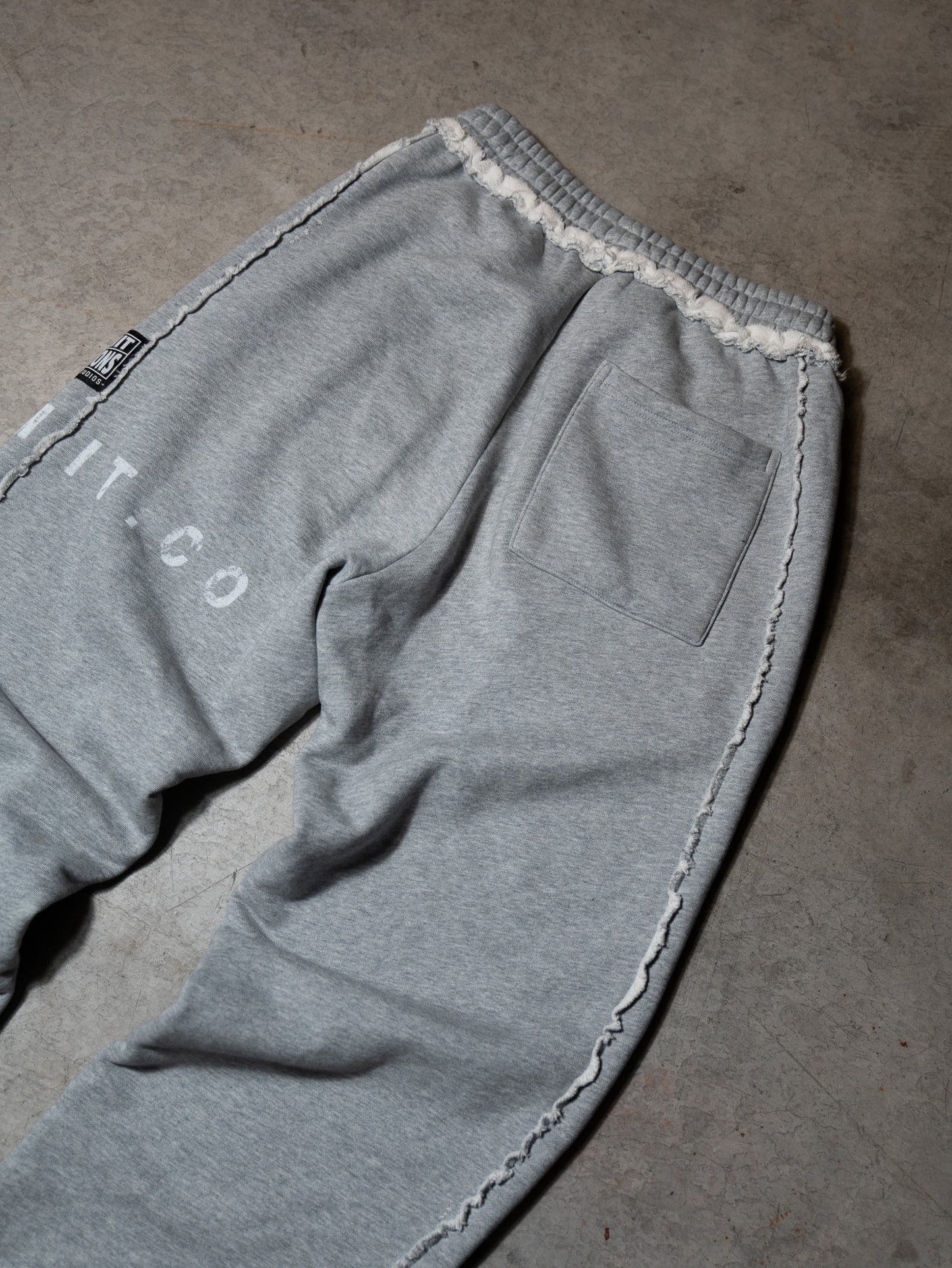 Distressed Paneled Baggy Sweatpants