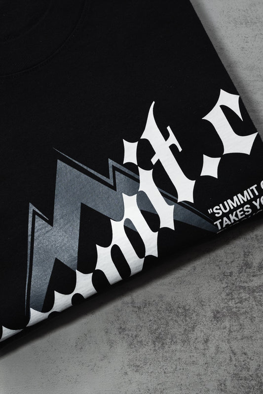 Reach New Peaks Black Tee