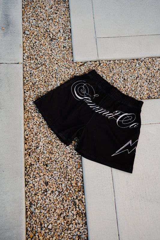 Black Mesh Shorts