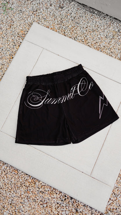 Black Mesh Shorts