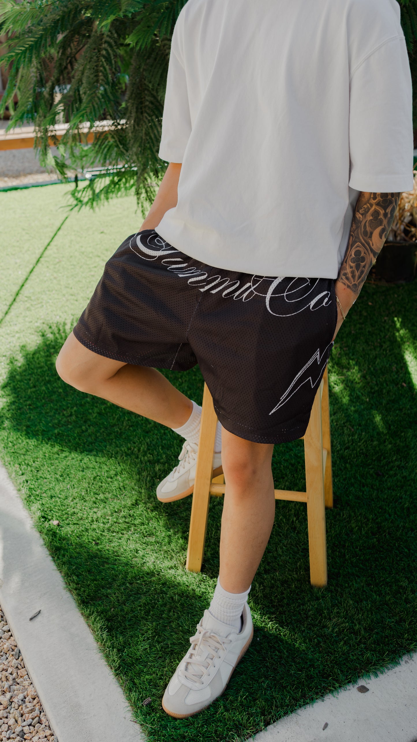 Black Mesh Shorts