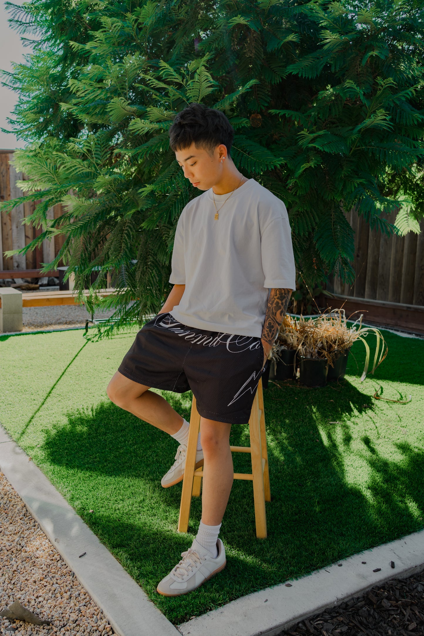 Black Mesh Shorts