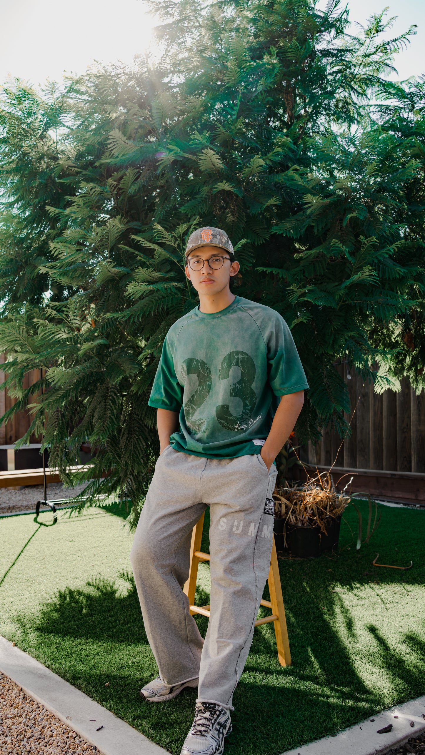 Green Washed Summit Jersey Tee